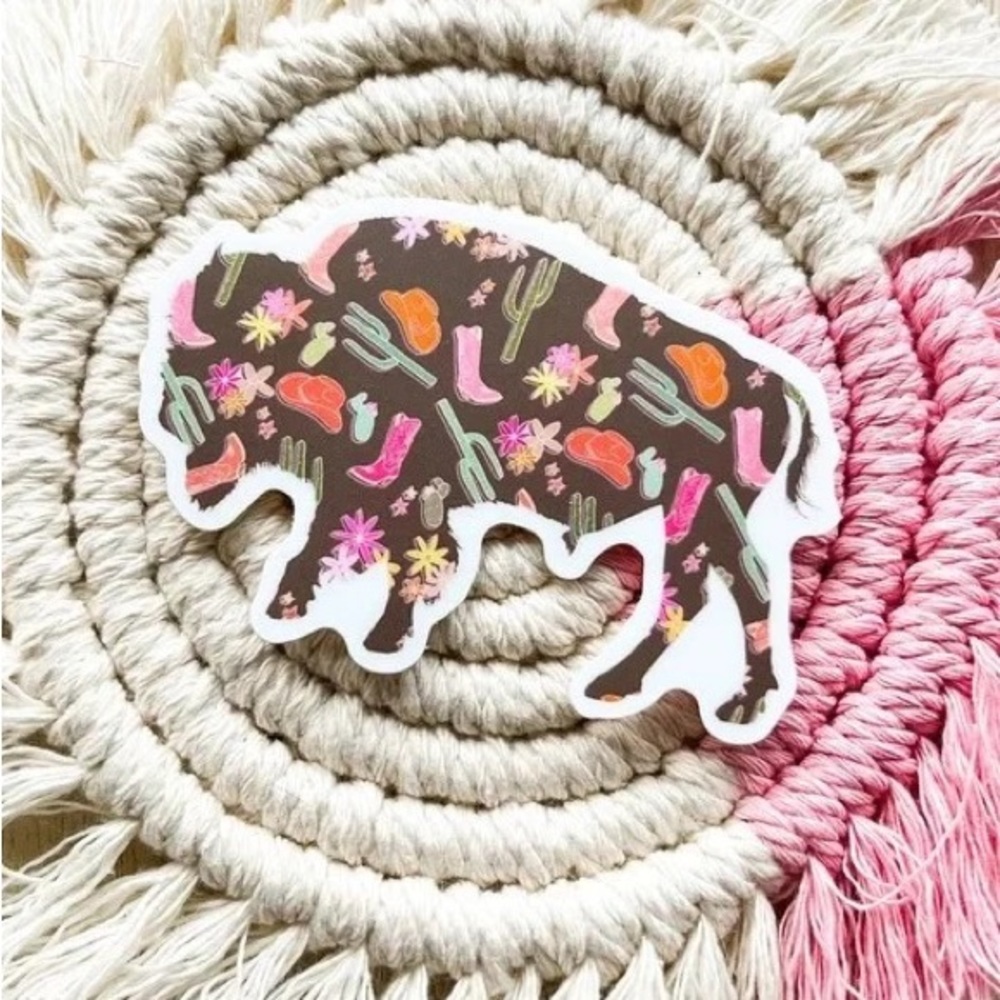 Wild West Buffalo Cowgirl Sticker